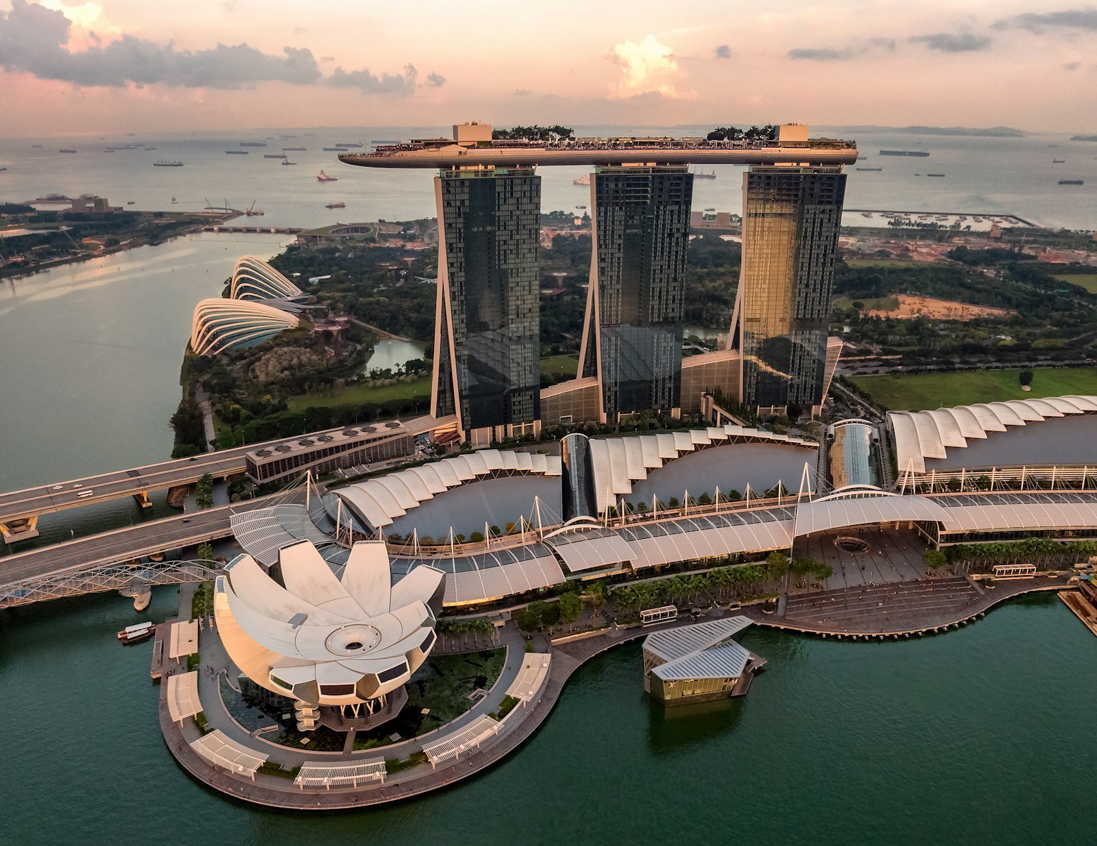 Singapore skyline at dusk